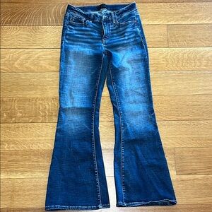 Buckle black flare jeans 26x30